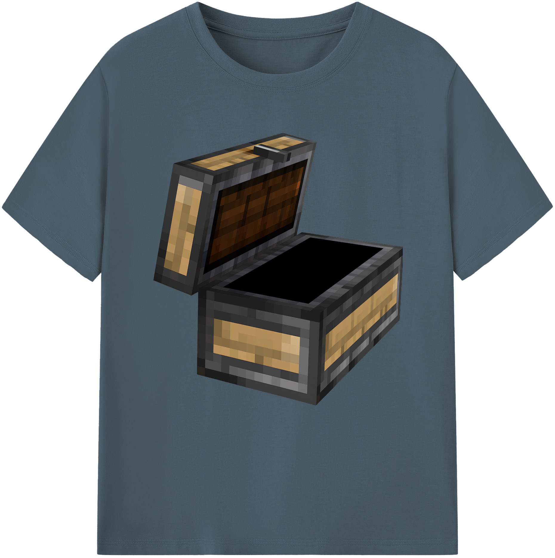 （画像用） マインクラフト ブロックの世界 Minecraft MC Block world 綿100％半袖Tシャツ（フロントプリント）